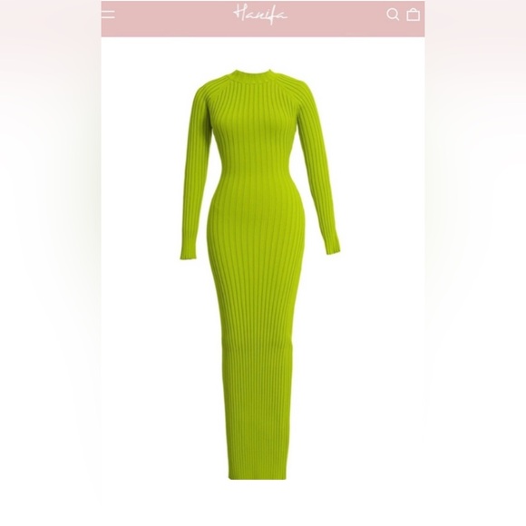 Hanifa Vibrant Green Long Sleeve Dress - Picture 2 of 5